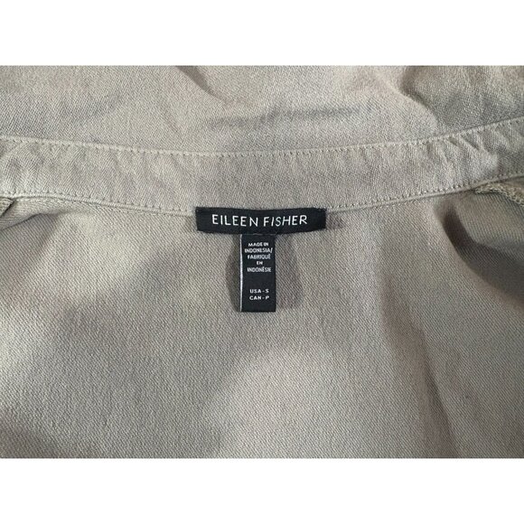 EILEEN FISHER Garment-Dyed cotton Utility Shirt Jacket sz S color reed NWOT $178 - Picture 7 of 7
